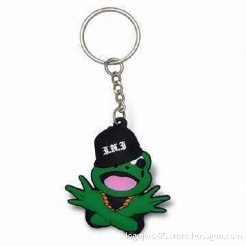 PVC Keychain with 3D Logos on Two Sides, Customized Designs are Welcome